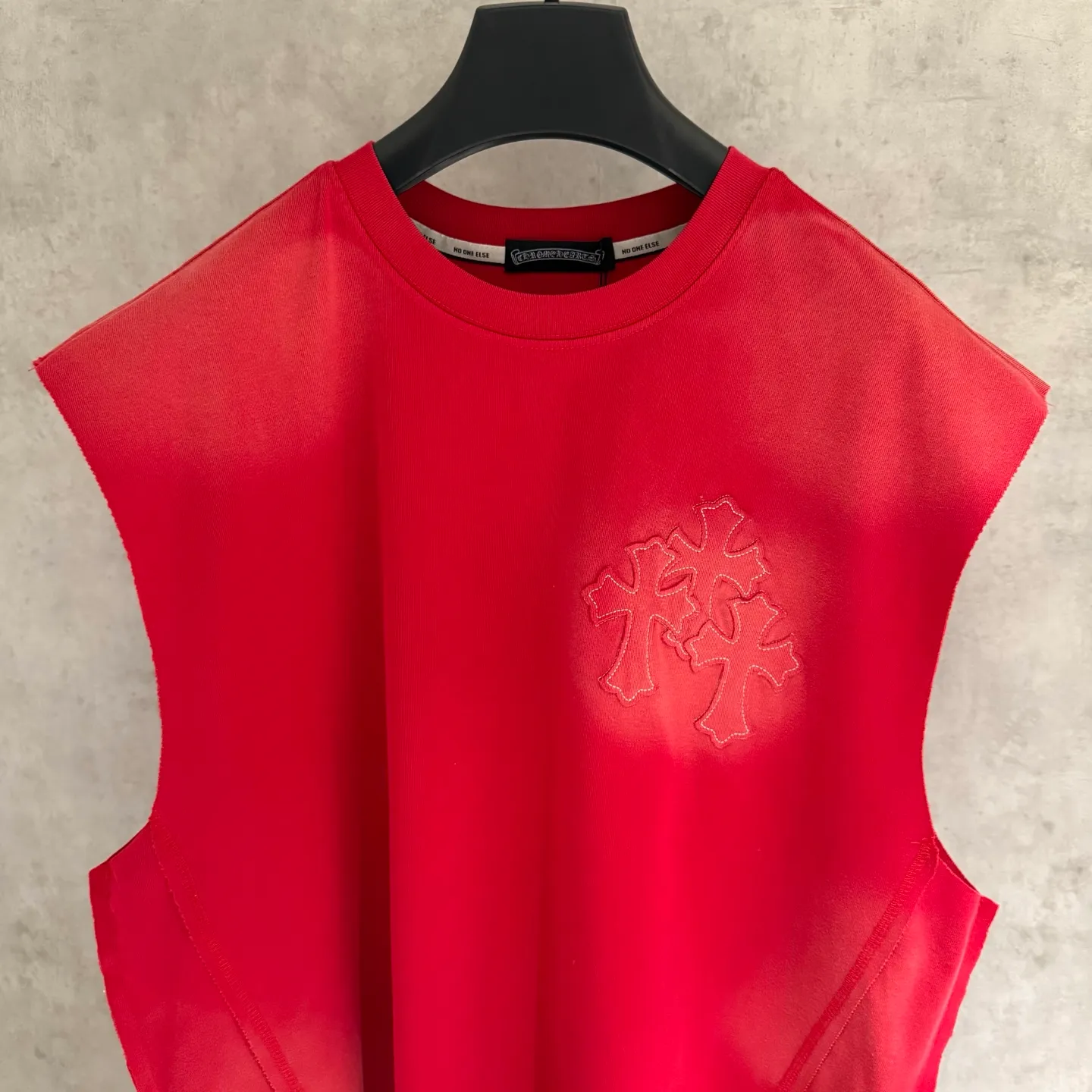 🅿️200 [Strict quality control] CH Crow Heart Sleeveless Round Neck T-shirt 320g heavy-duty composite fabric The upper body is wide and stylish Ice-feeling experience on the inside Waist side splicing tailoring Spray horse slip plus burning process The oversize version highlights the trendy design Size: L-4XL
